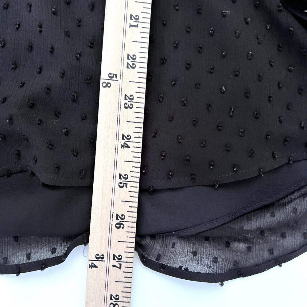 Anthropologie DR2 Size S Blouse Black Sheer Lined Swiss Dots - Picture 6 of 8